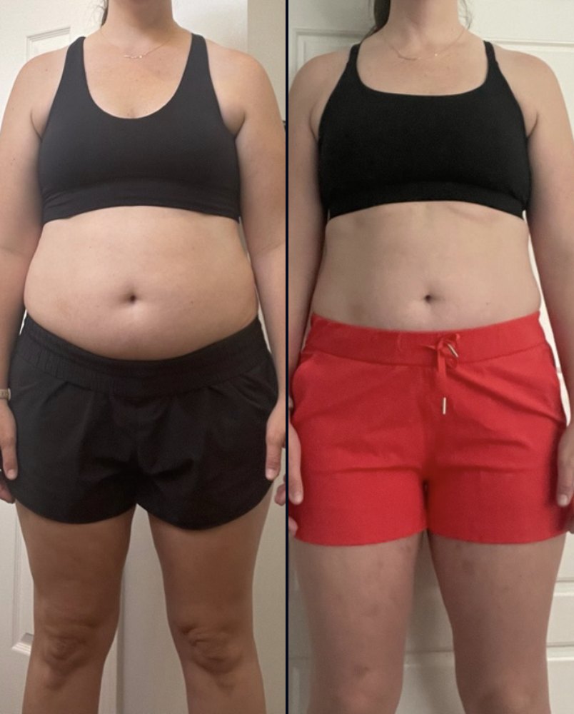Before and after photos of Valerie