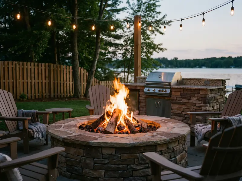 Fire Pit & Outdoor Kitchen Installation Oakland County MI | Elowsky | Elowsky Lawn Services