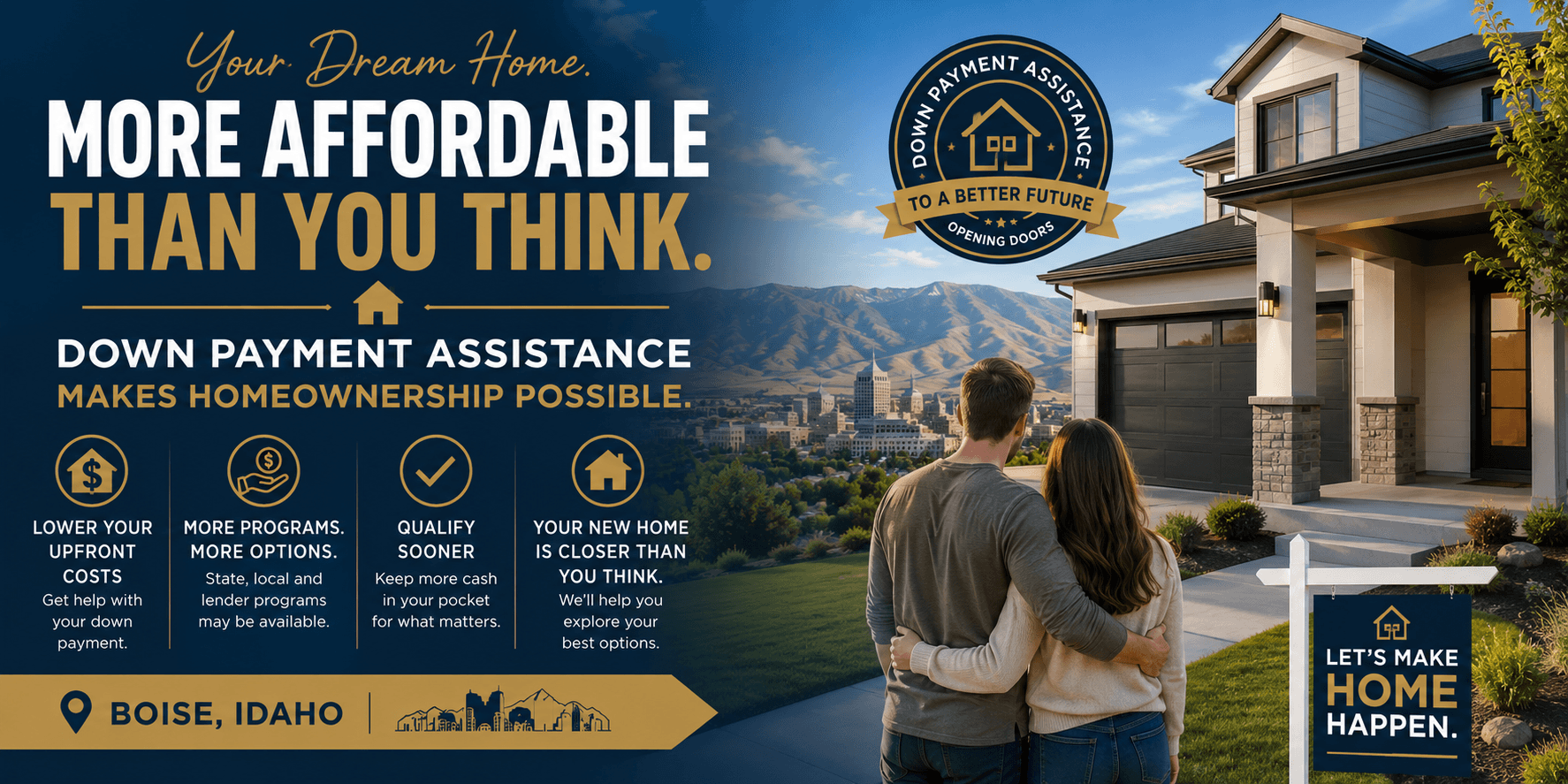 Down payment assistance for Boise, Idaho homebuyers