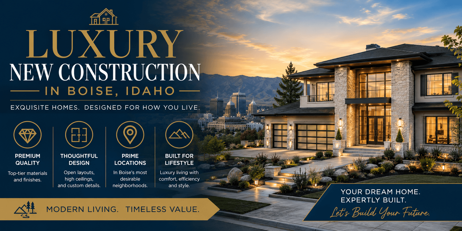 Luxury new construction estate in the Boise, Idaho area