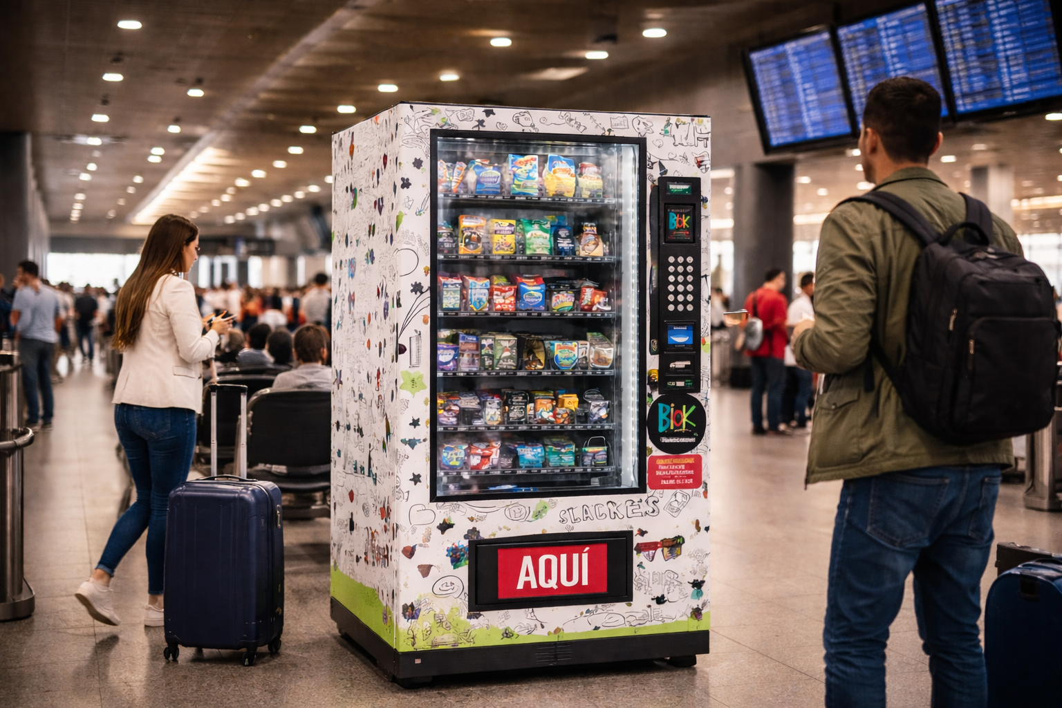 Maquina vending en aeropuerto