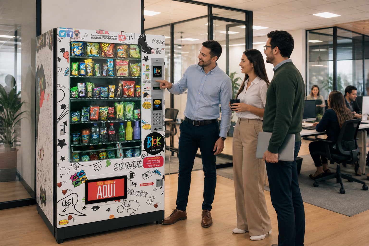 maquina vending en una oficina