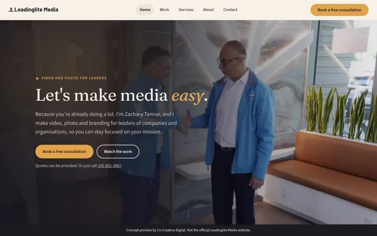 Home page of an Express site prototype