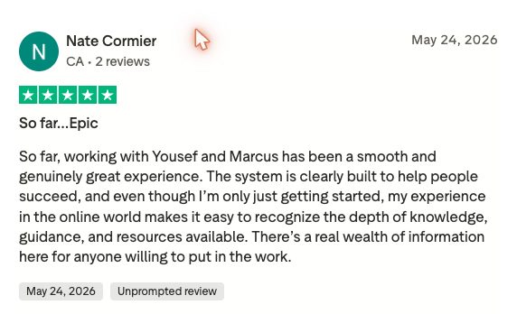 Nate Cormier's five-star Trustpilot review — 'So far… Epic'