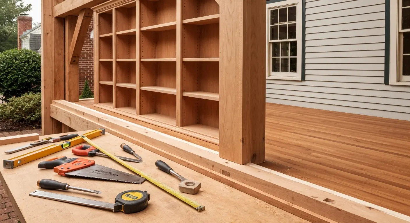 Carpentry work on Maryland building