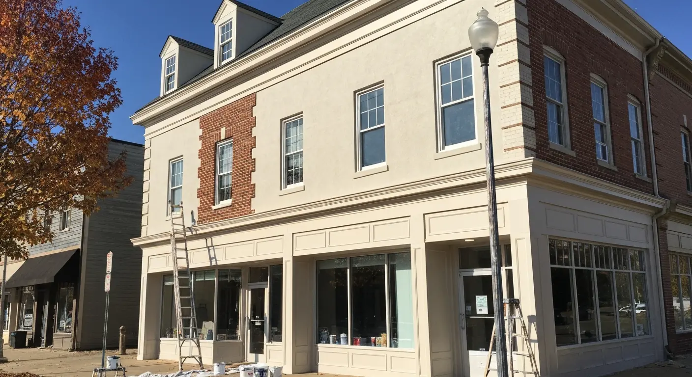 Commercial building exterior painting