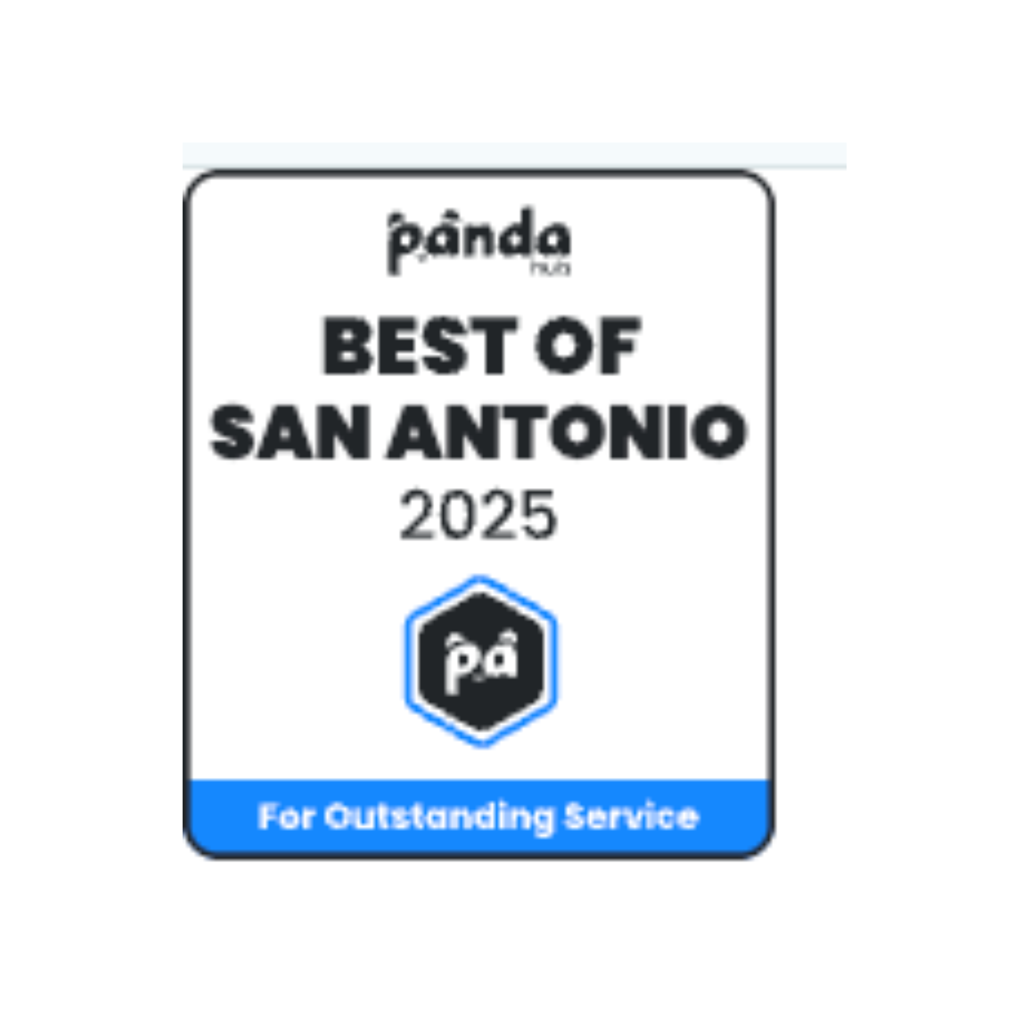 Panda Hub Best of San Antonio 2025 award for outstanding service