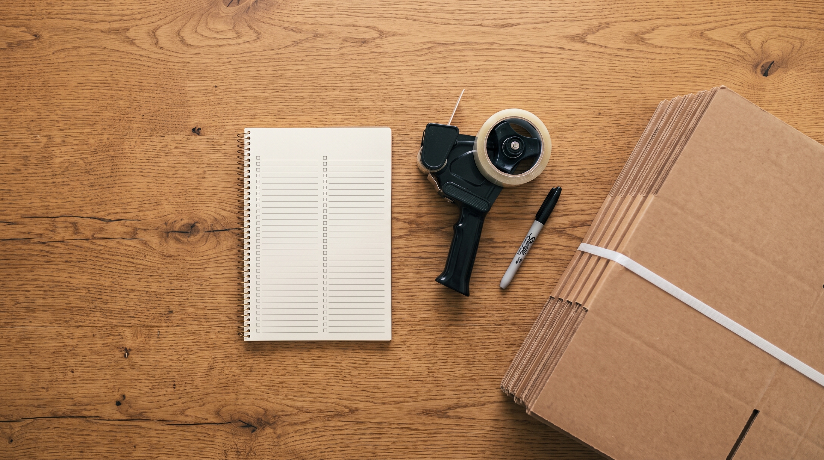 Moving checklist and packing supplies