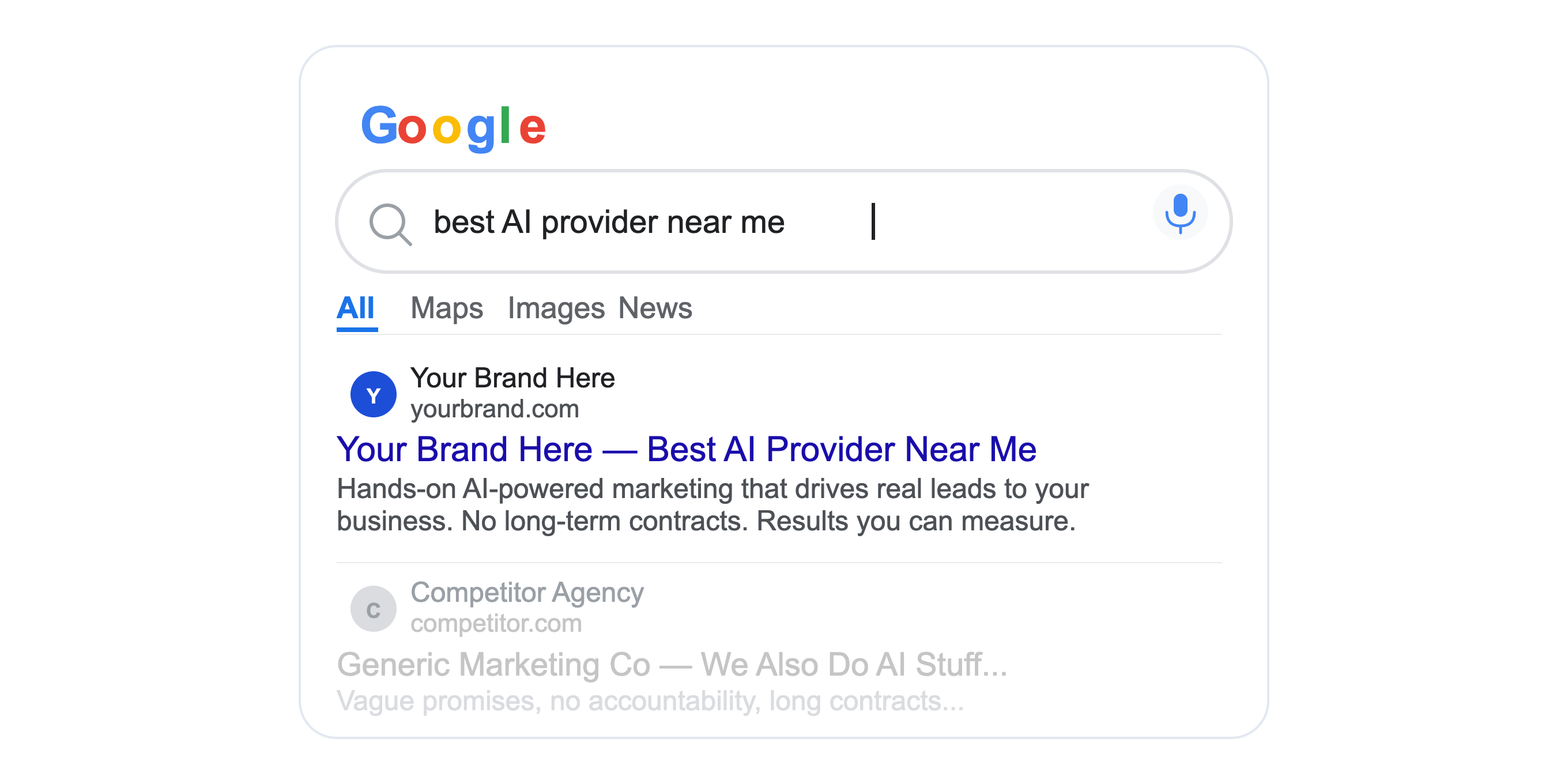 Google Search for AI providers