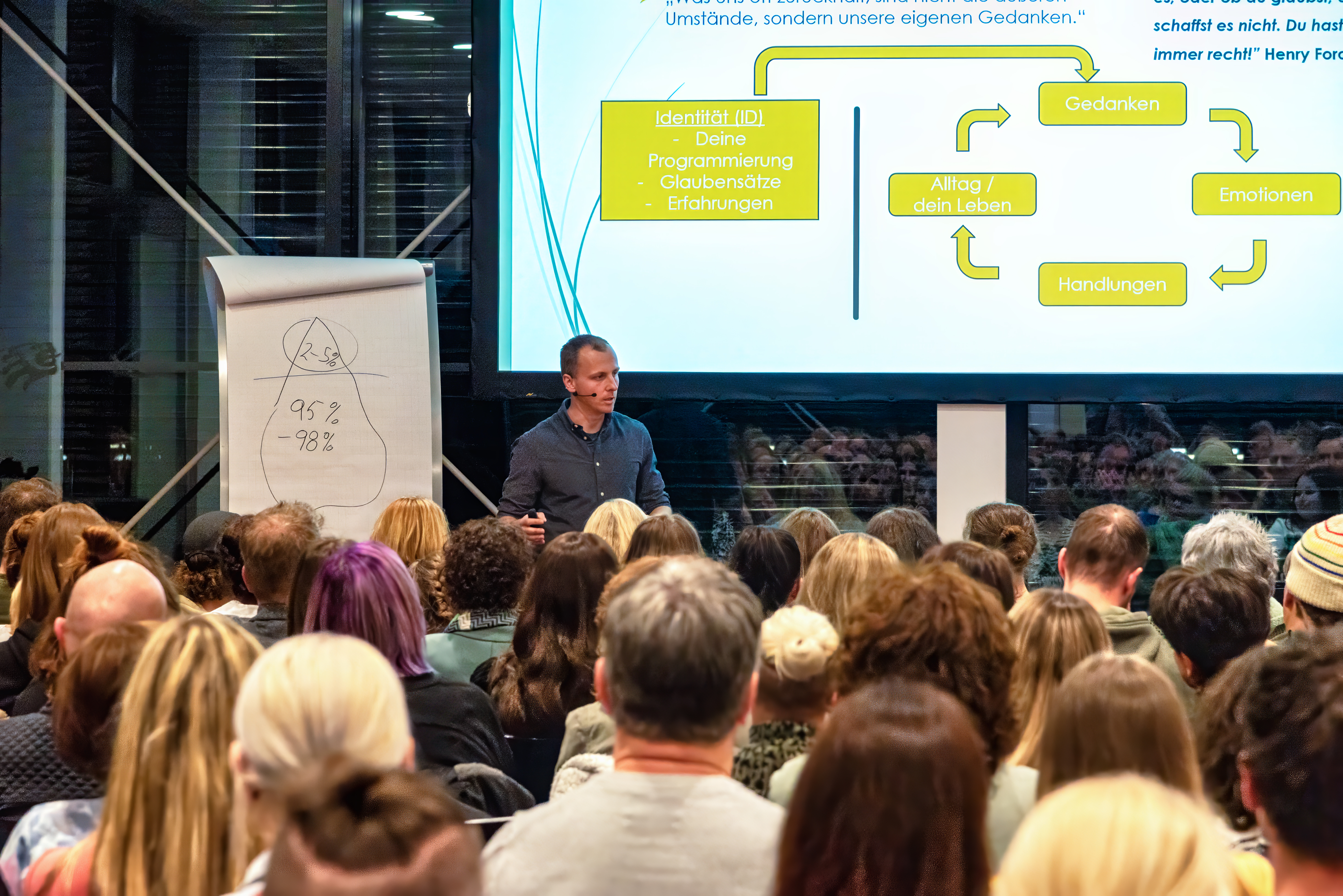 Michael Aigner haelt einen Vortrag vor vollem Saal