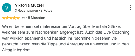 Google-Rezension von Viktoria Mützel