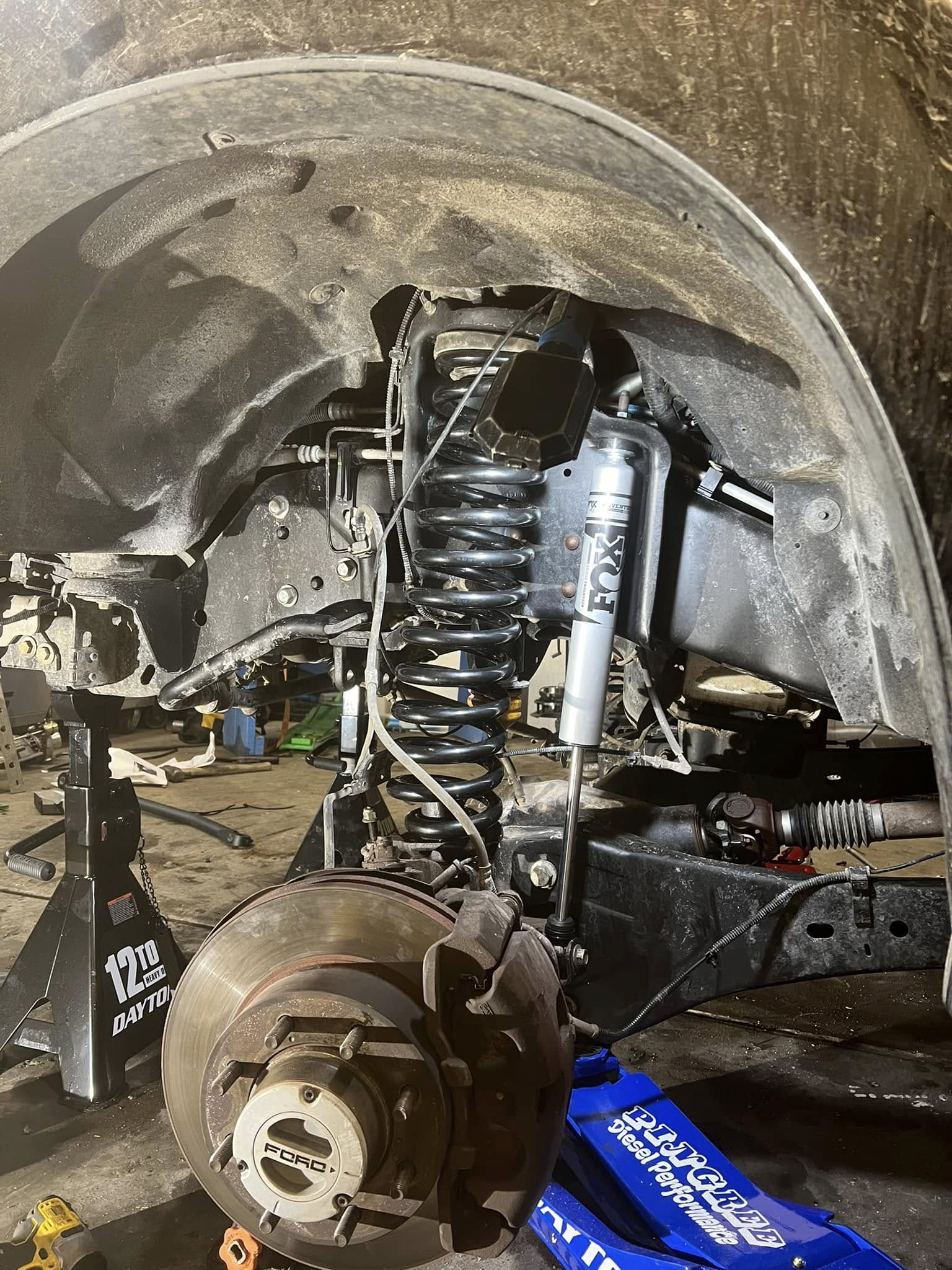 A close look at suspension components.