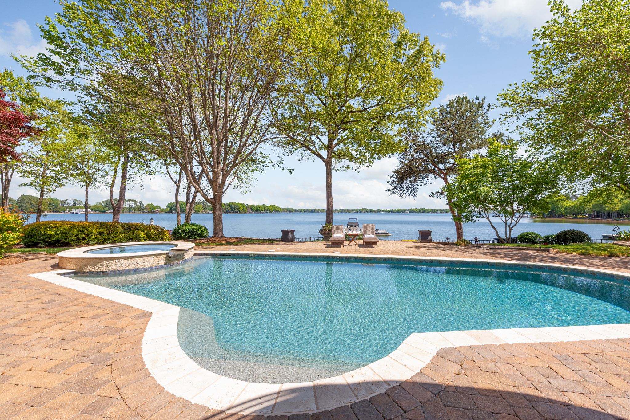 Luxury waterfront home on Lake Norman with private dock and expansive water views.