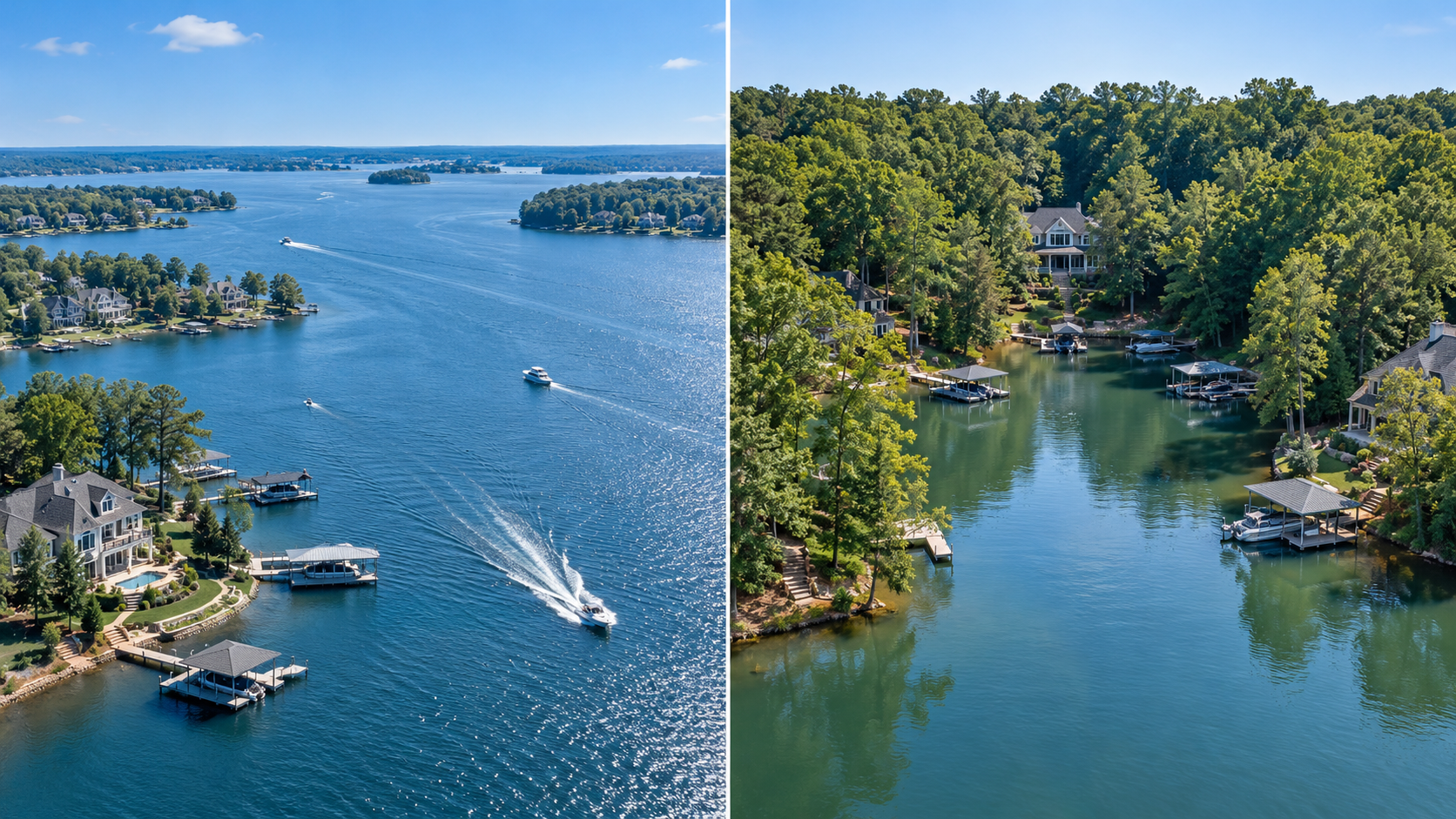 Comparison of main-channel waterfront and cove waterfront on Lake Norman Comparison of main-channel waterfront and cove waterfront on Lake Norman