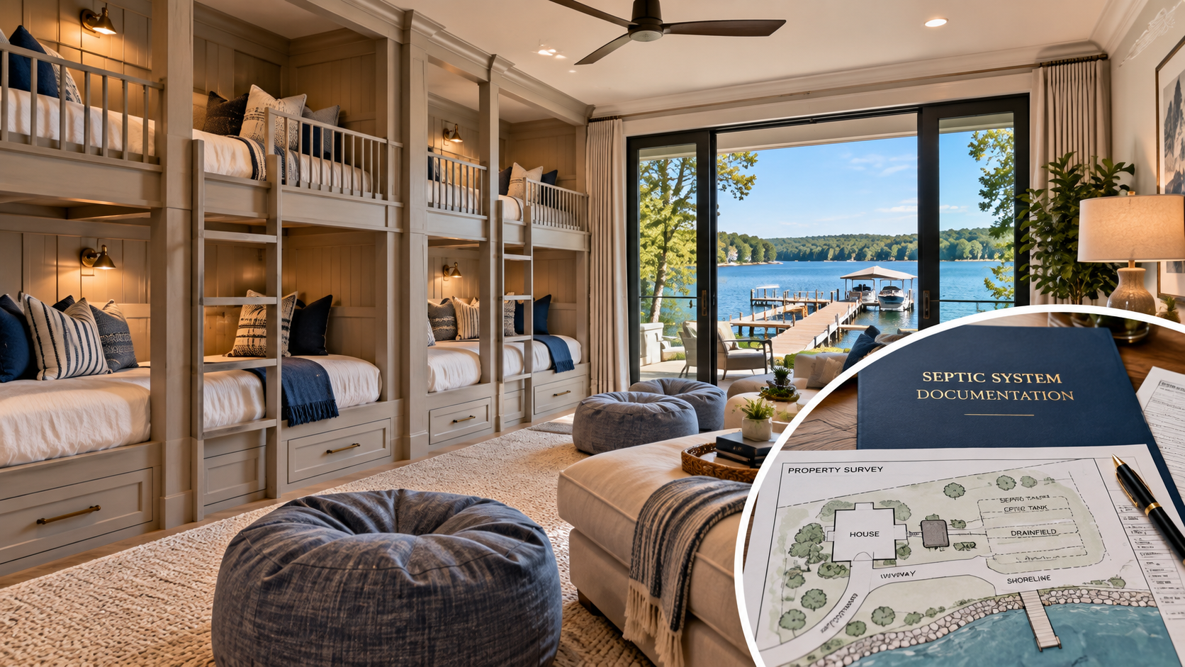 Waterfront home bedroom configuration compared with permitted septic capacity. Waterfront home bedroom configuration compared with permitted septic capacity.