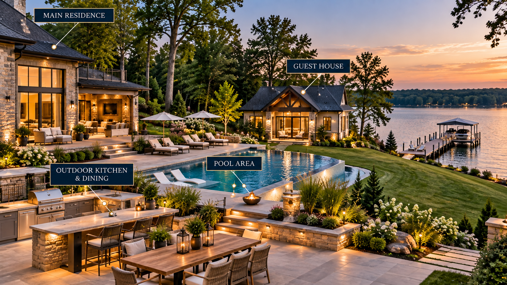 Lake Norman waterfront property improvements that may be affected by septic system location. Lake Norman waterfront property improvements that may be affected by septic system location.