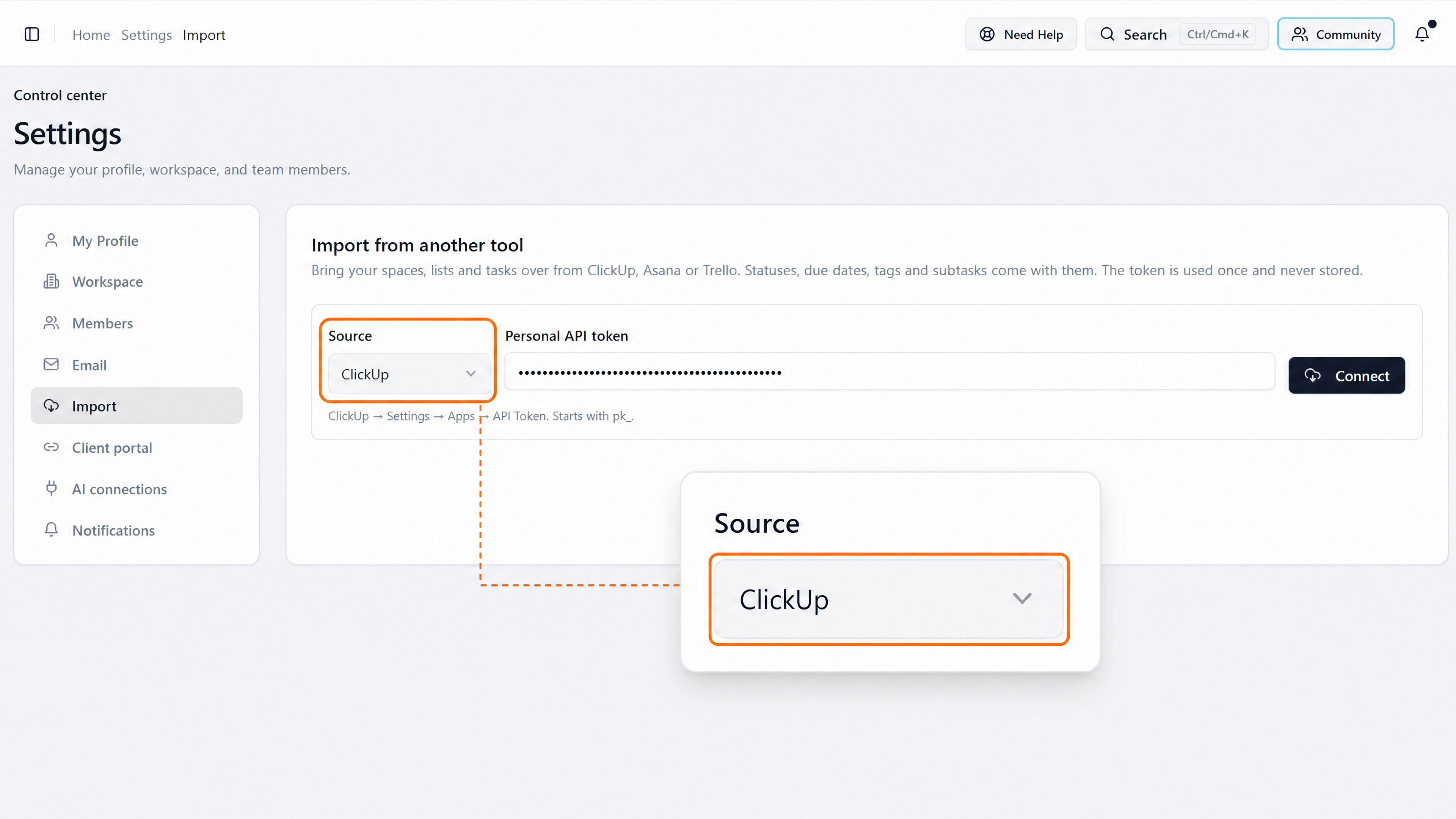 Task Engine import from ClickUp
