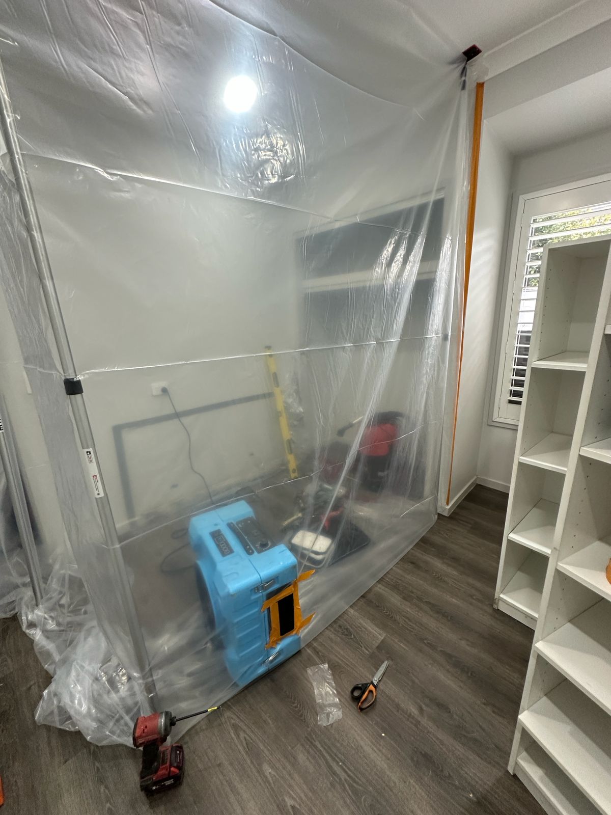 Mould remediation work in progress