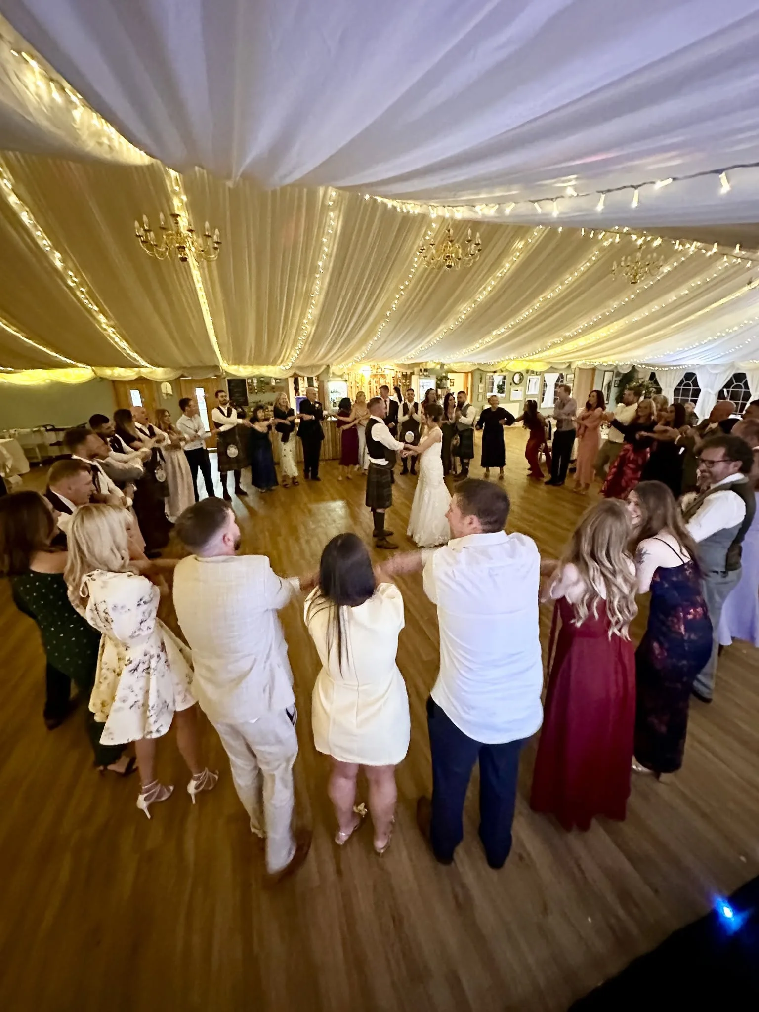 Wedding DJ set up at a wedding reception