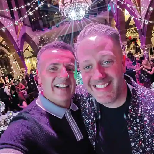 The AWDJ team at a wedding