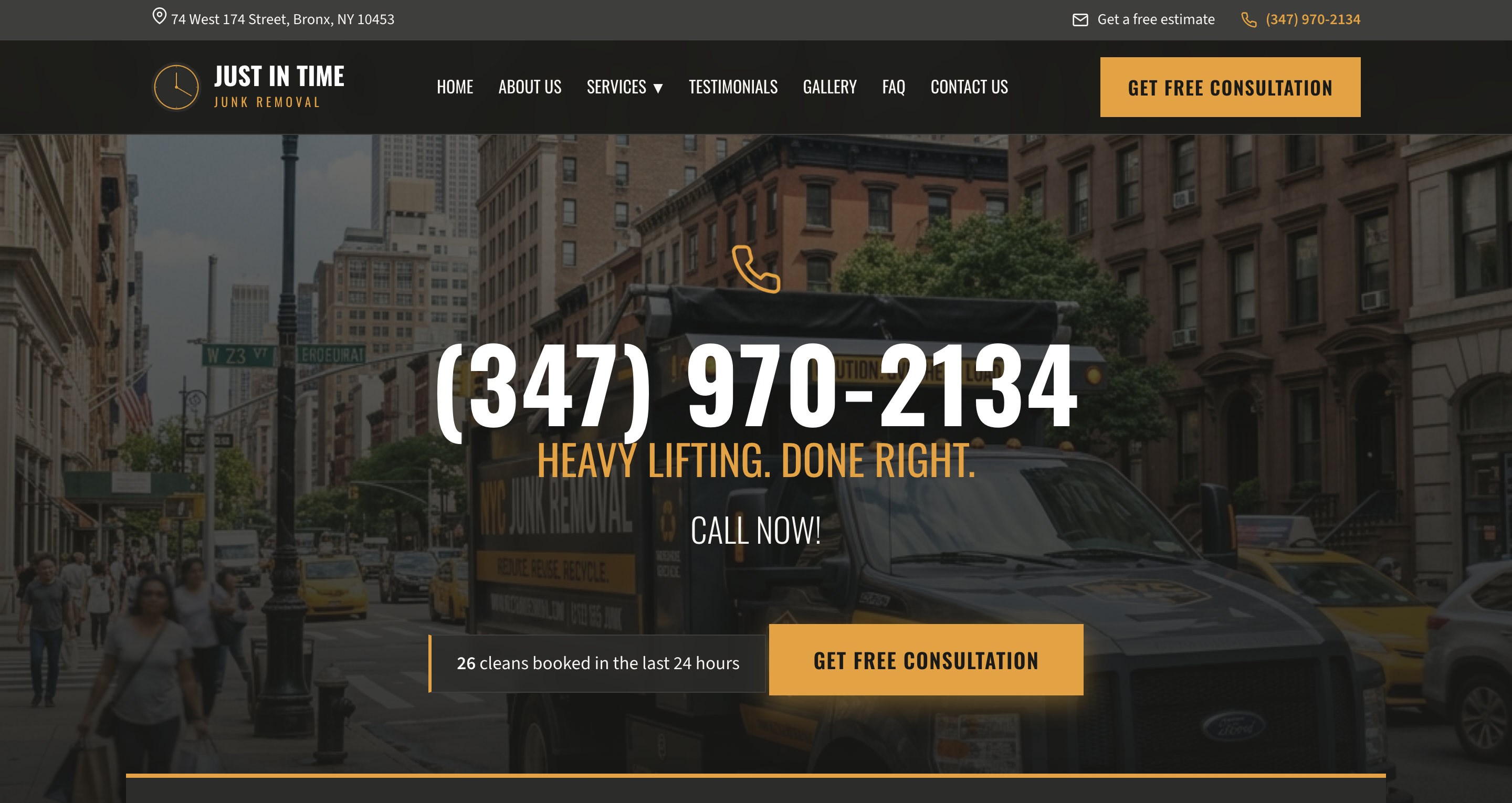 Just in time Junk Removal Website Preview