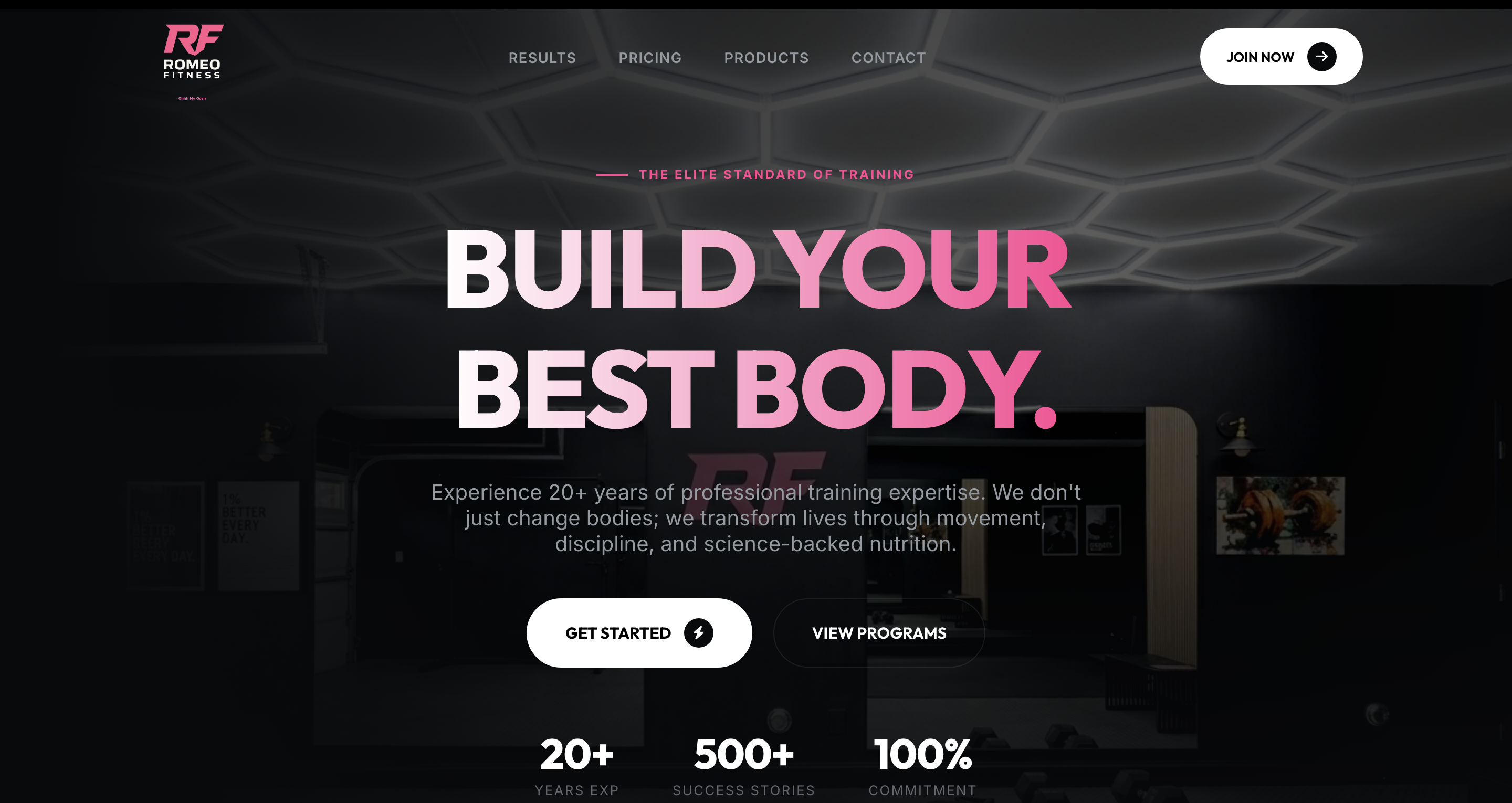 Romeo Fitness Website Preview