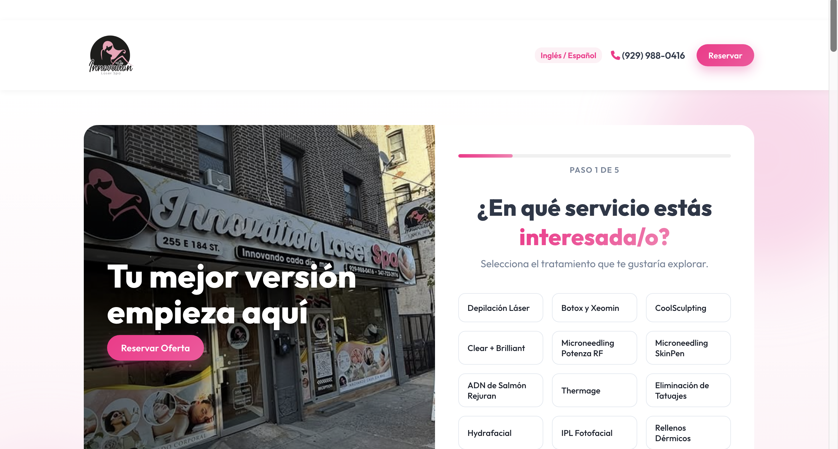 Innovation Laser Spa Website Preview