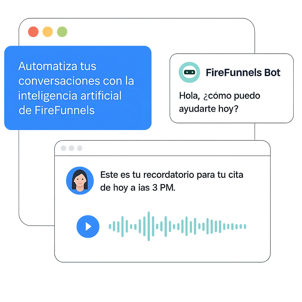 Agentes de IA conversacionales en FireFunnels