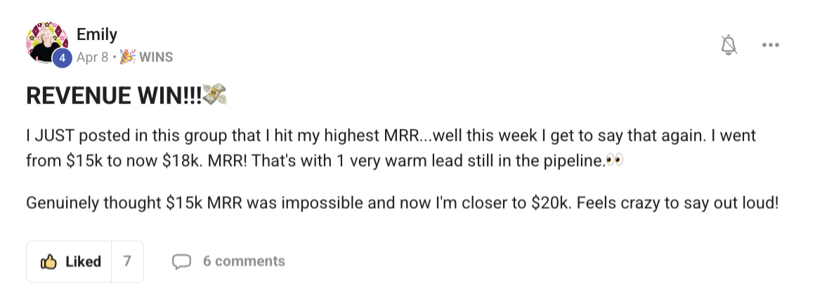 Emily's Skool win post