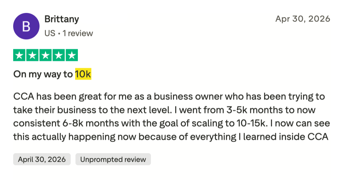 Brittany's 5-star Trustpilot review