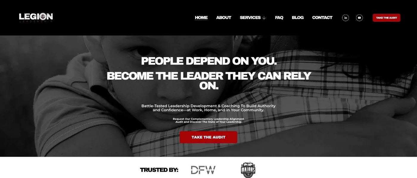 Home page of the Legion Leadership website