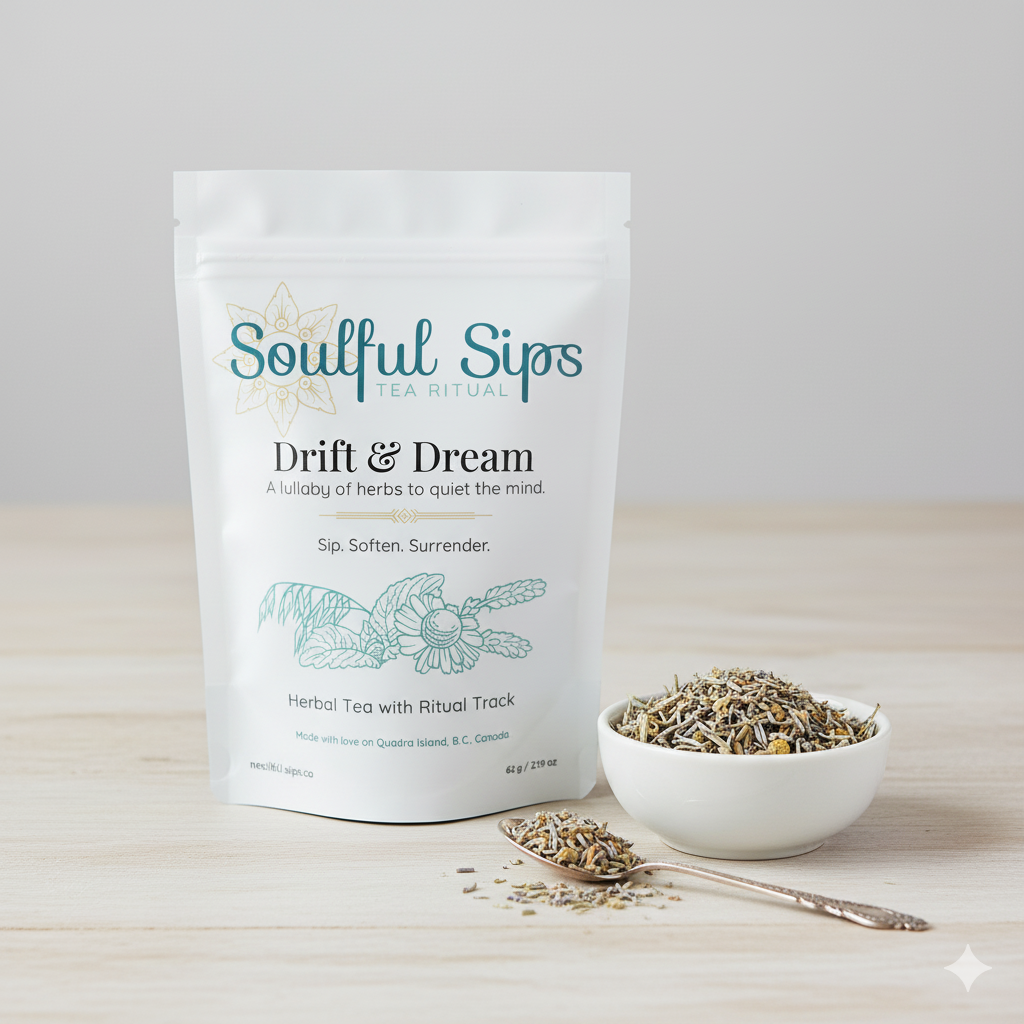 Sleep Tea Ritual Set Sleep Tea + Ritual Track: Lemon Balm, Oat Straw, Chamomile, Lavender