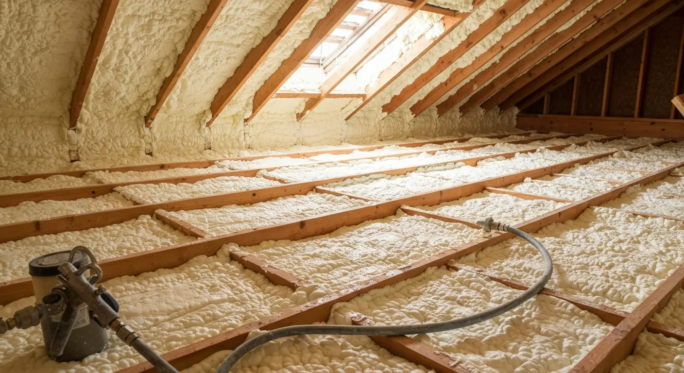 Spray foam insulation application