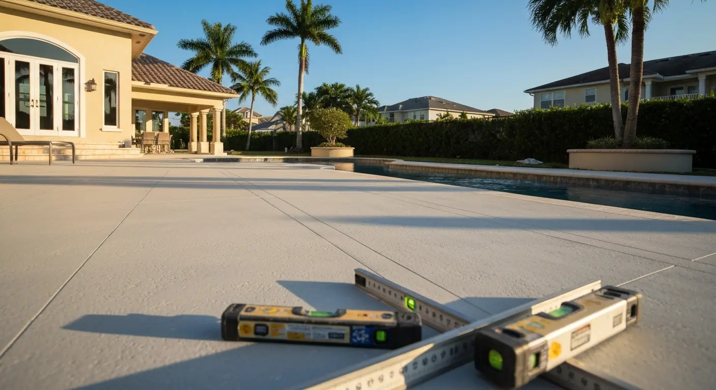 Patio and pool deck leveling