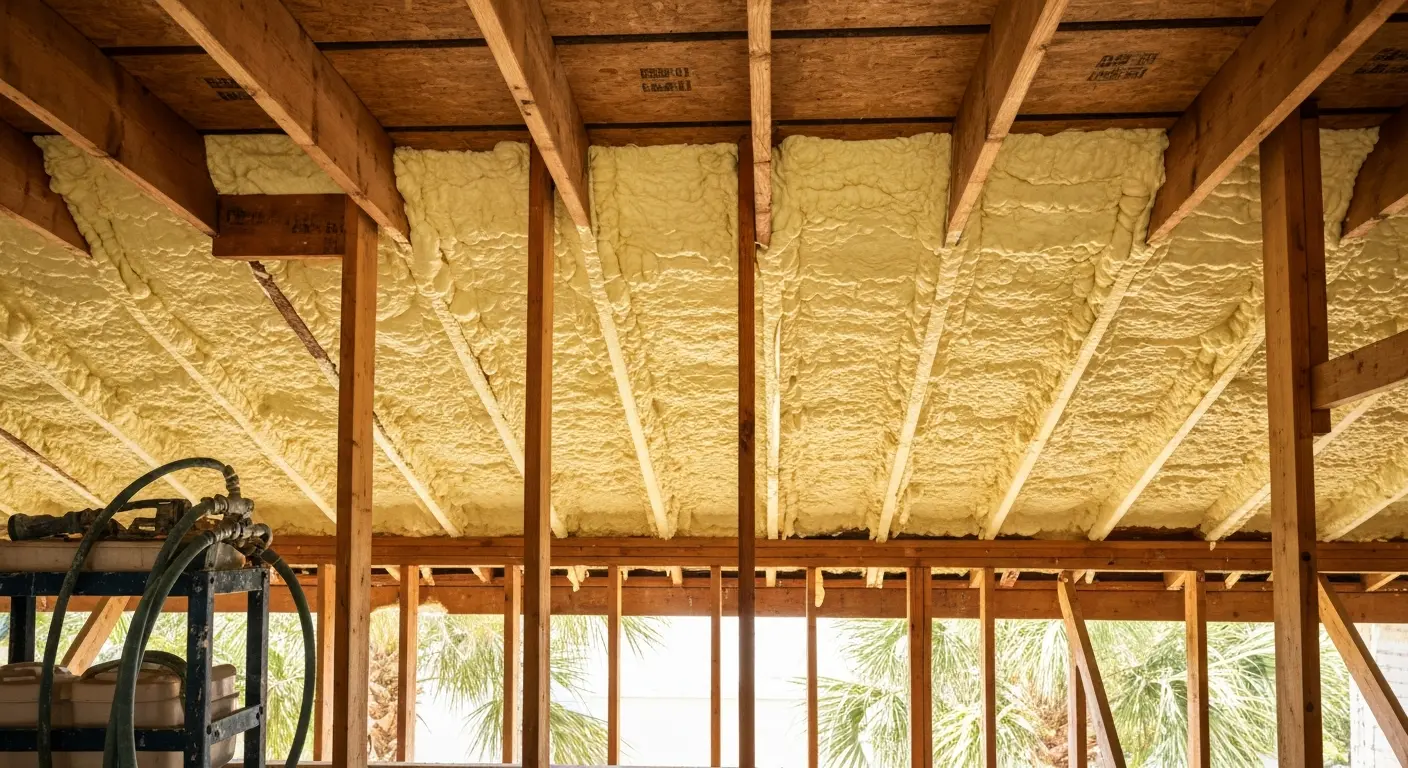 Spray foam insulation installation
