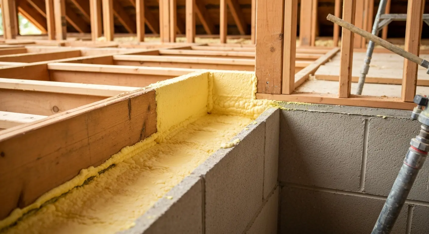 Spray foam insulation installation