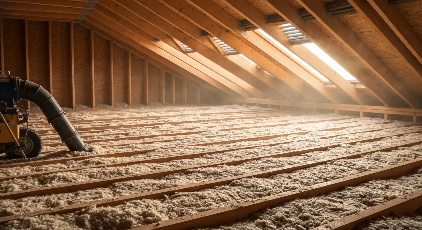Blown-in insulation coverage