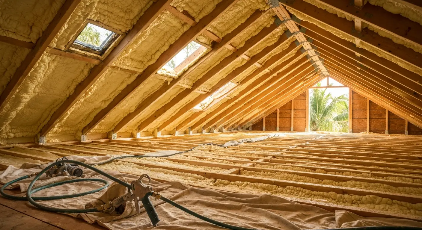Spray foam insulation application