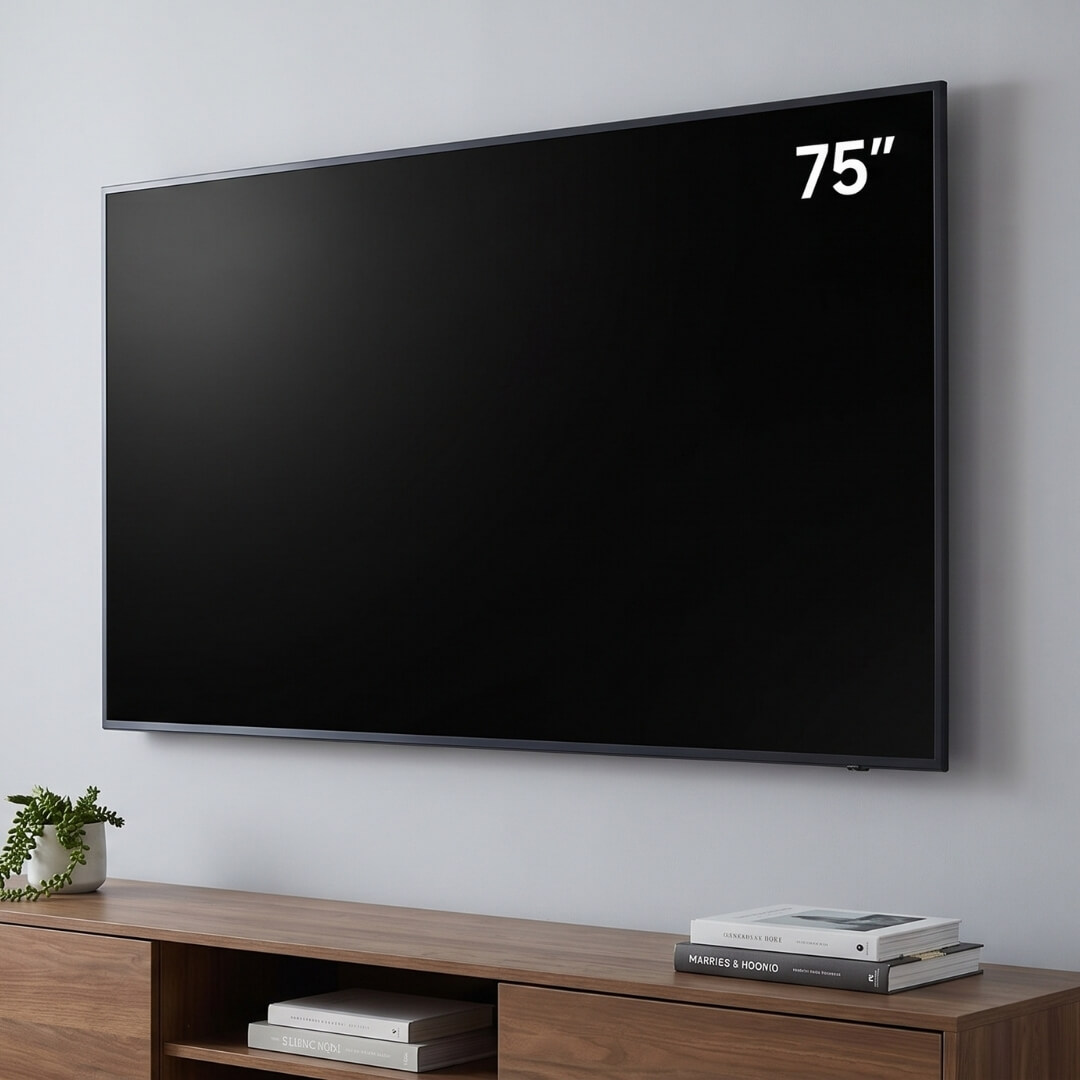 Modern living room TV install