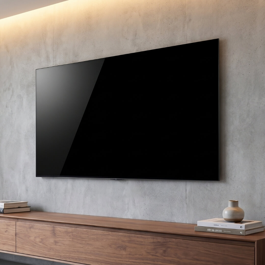 Clean wire concealment behind TV
