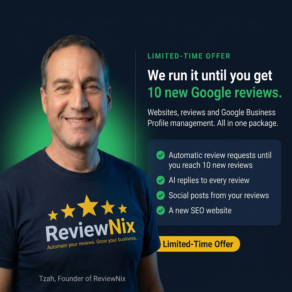Tzah, founder of ReviewNix - we run it until you get 10 new Google reviews