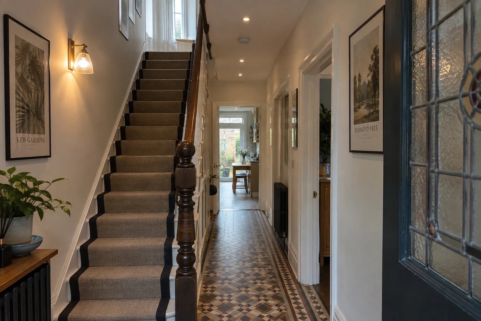 Hallway lighting.