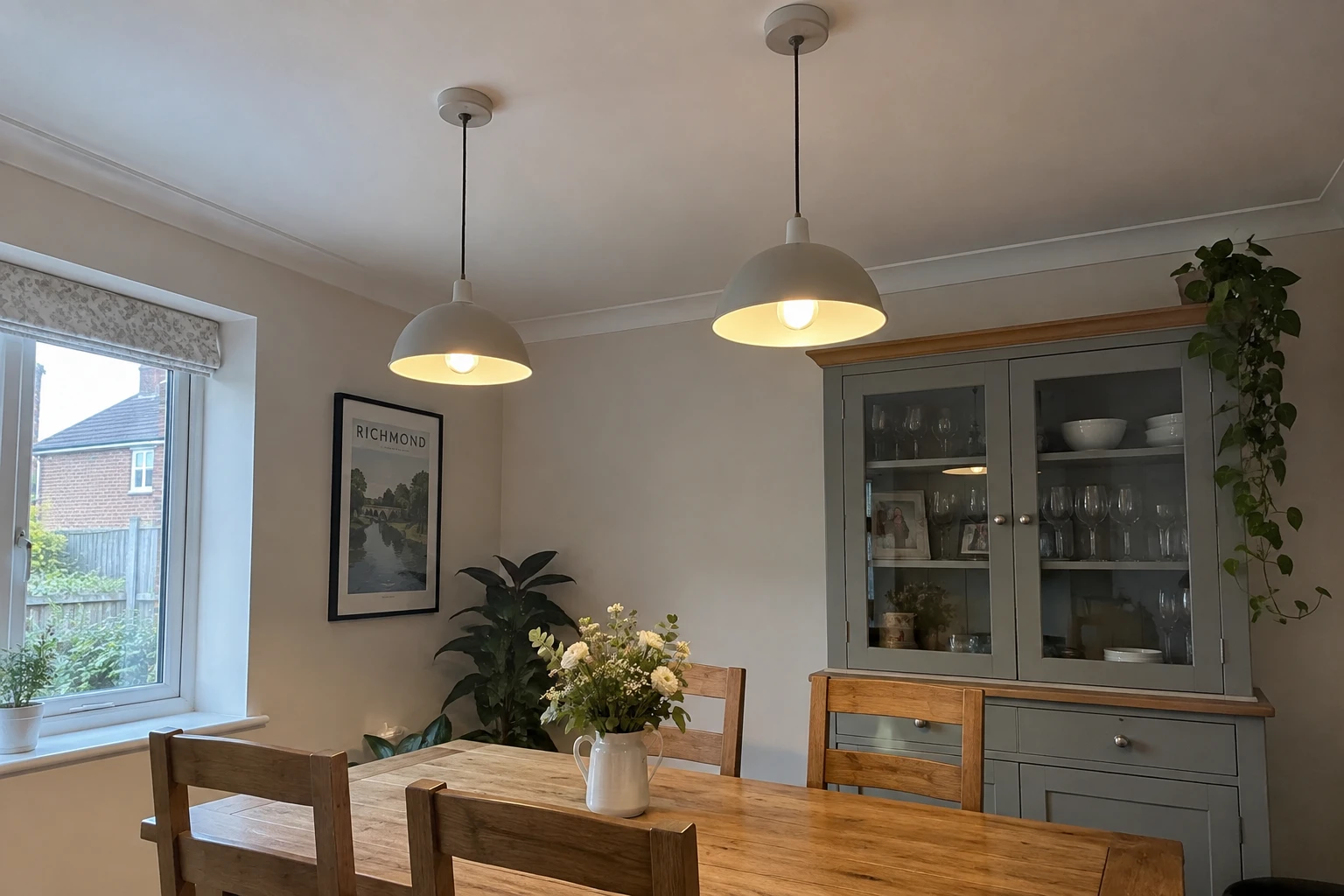 Pendant lighting.