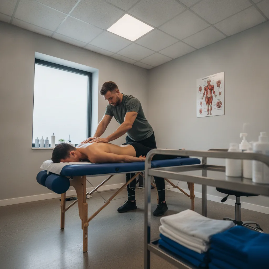Athlete recovering after a sports massage session at Serenity Health & Body in Bradley, IL