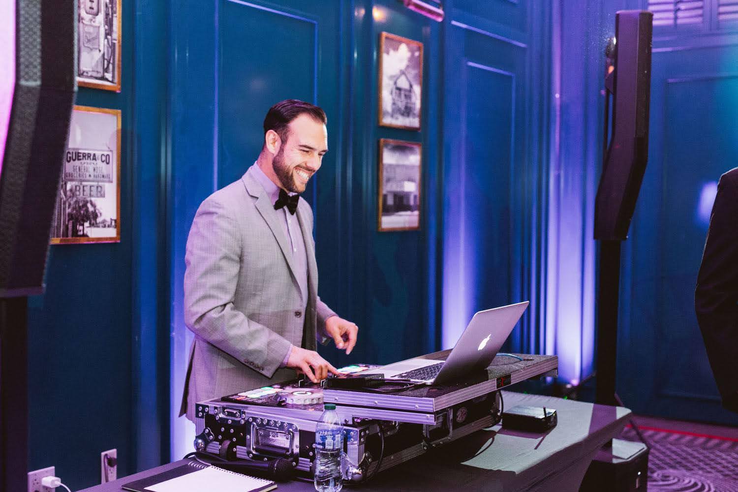 DJ A-Wall pink neon booth