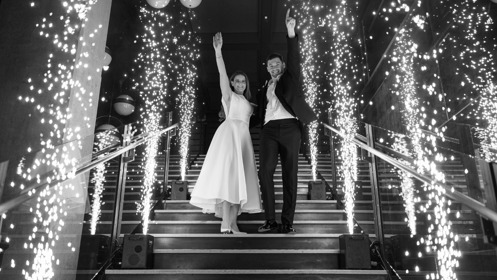 Cold sparks wedding entrance