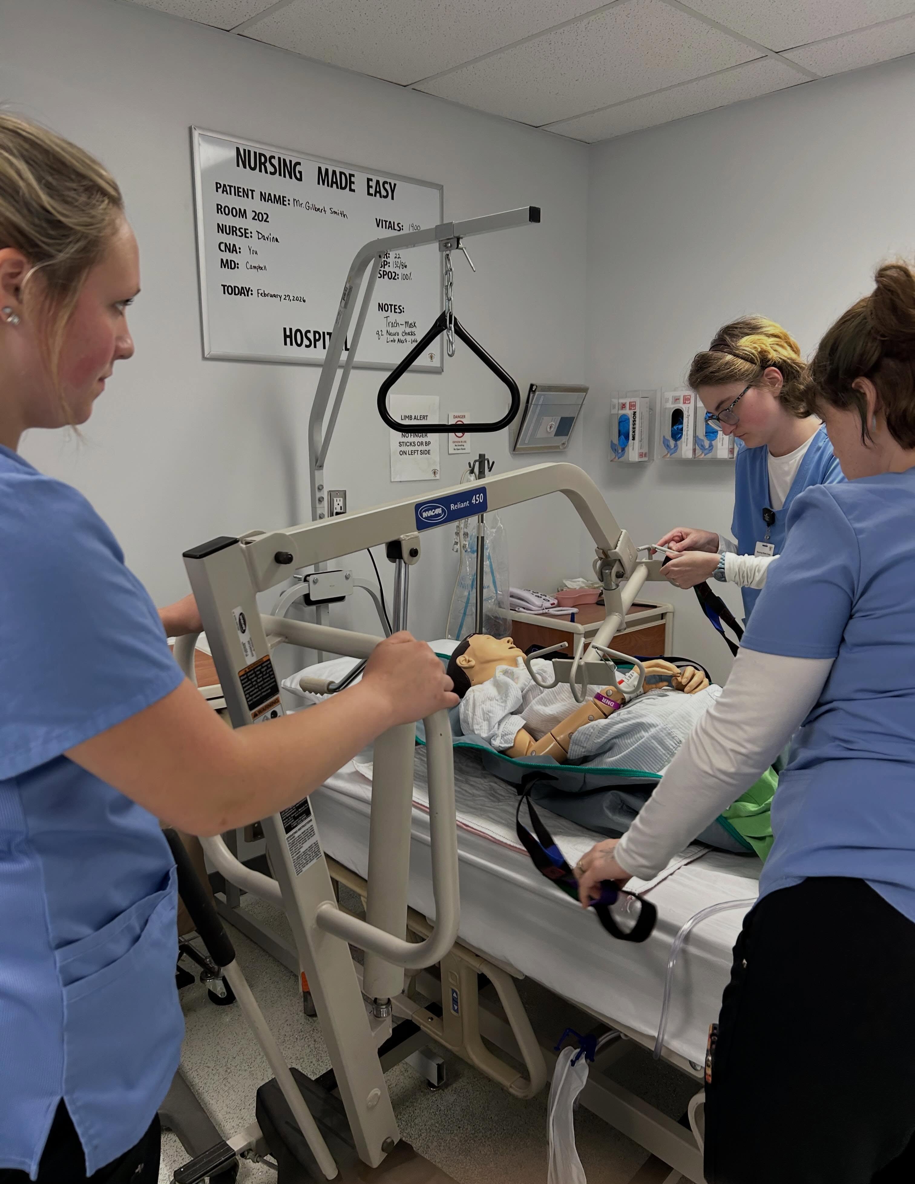Hands-on CNA skills training