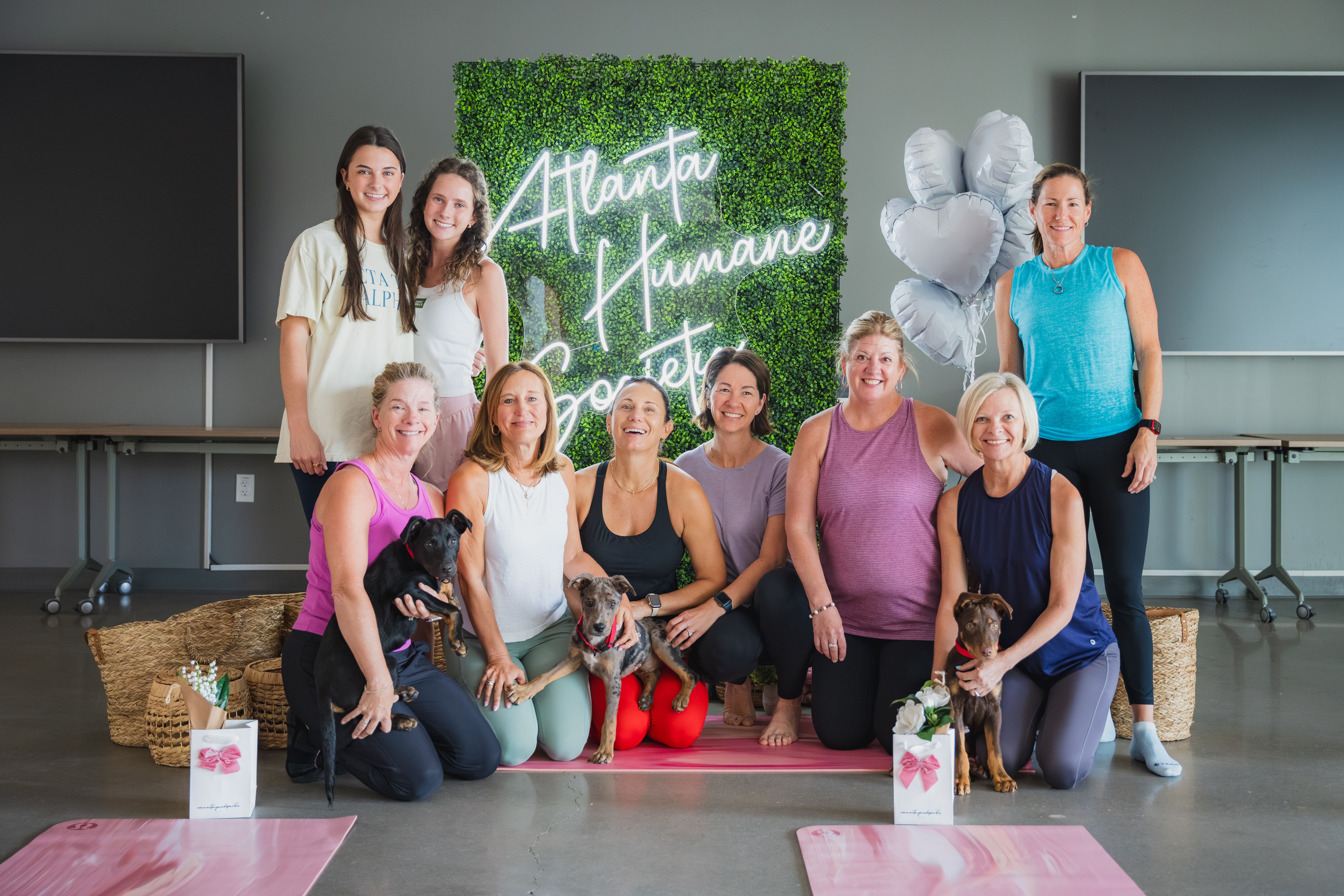 Puppy yoga at Atlanta Humane Society