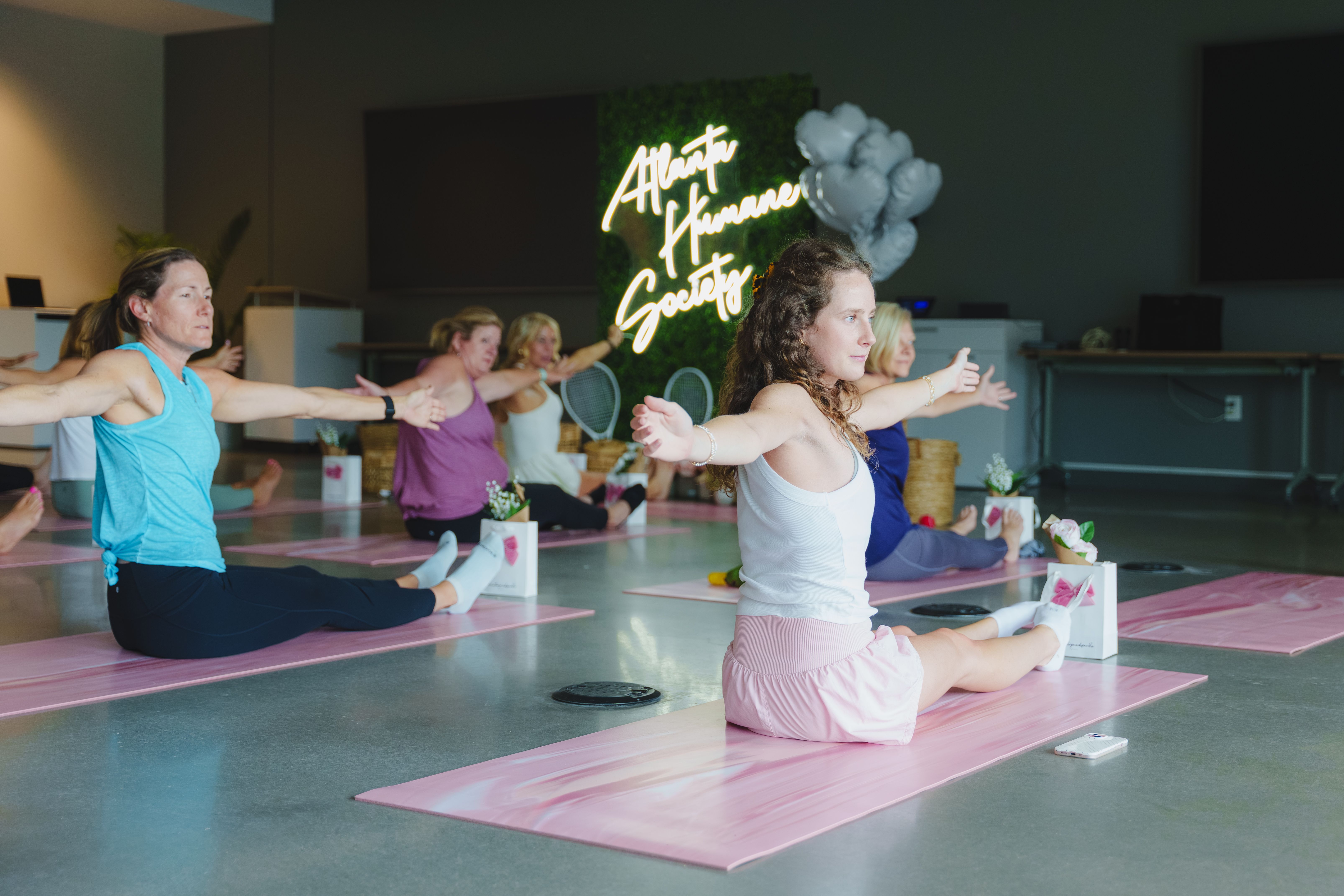 Puppy yoga at Atlanta Humane Society