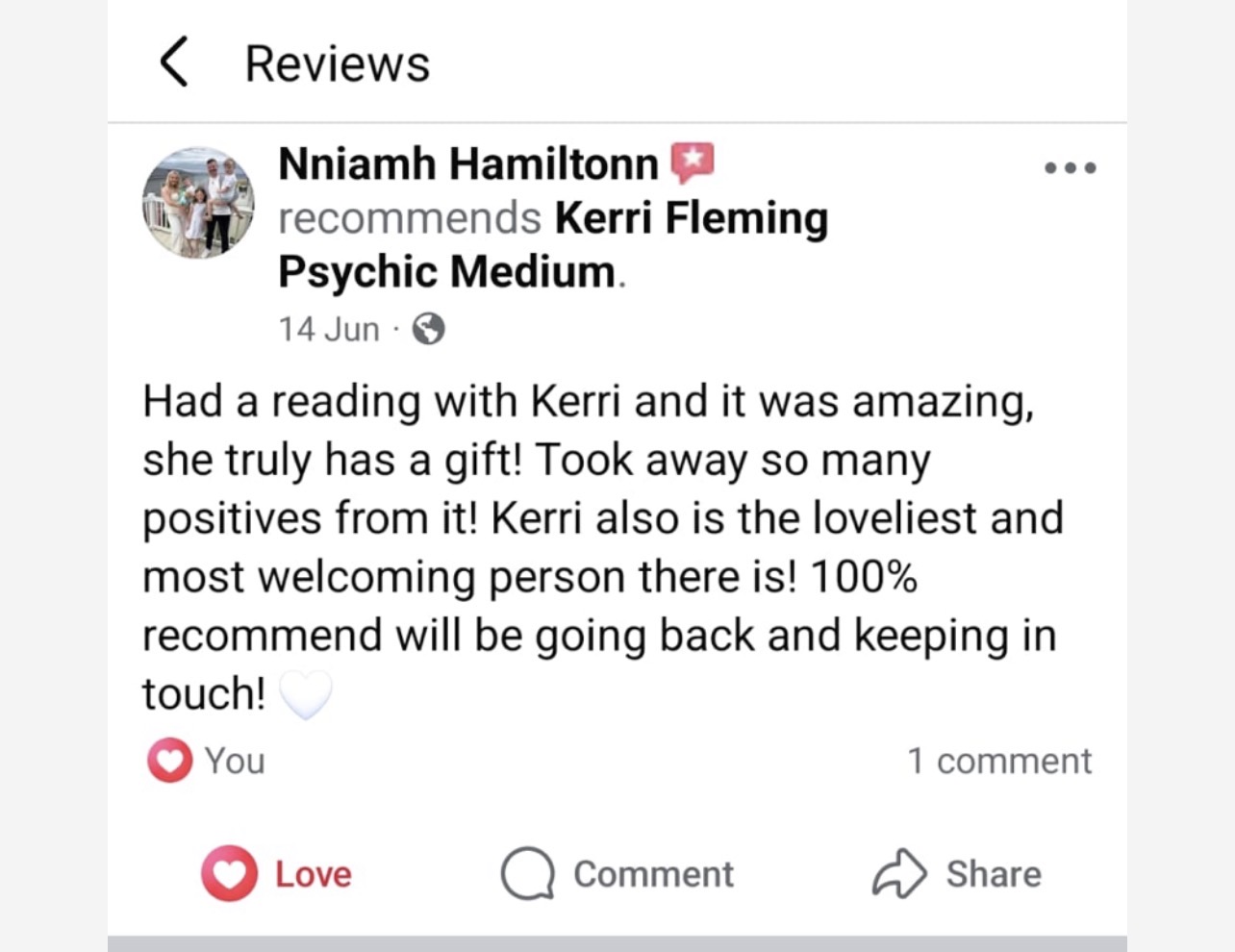 Client review screenshot